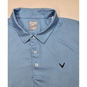 Callaway Polo Shirt Men 2XL Opti-Dri Golf Performance All Over Print Lightweight
